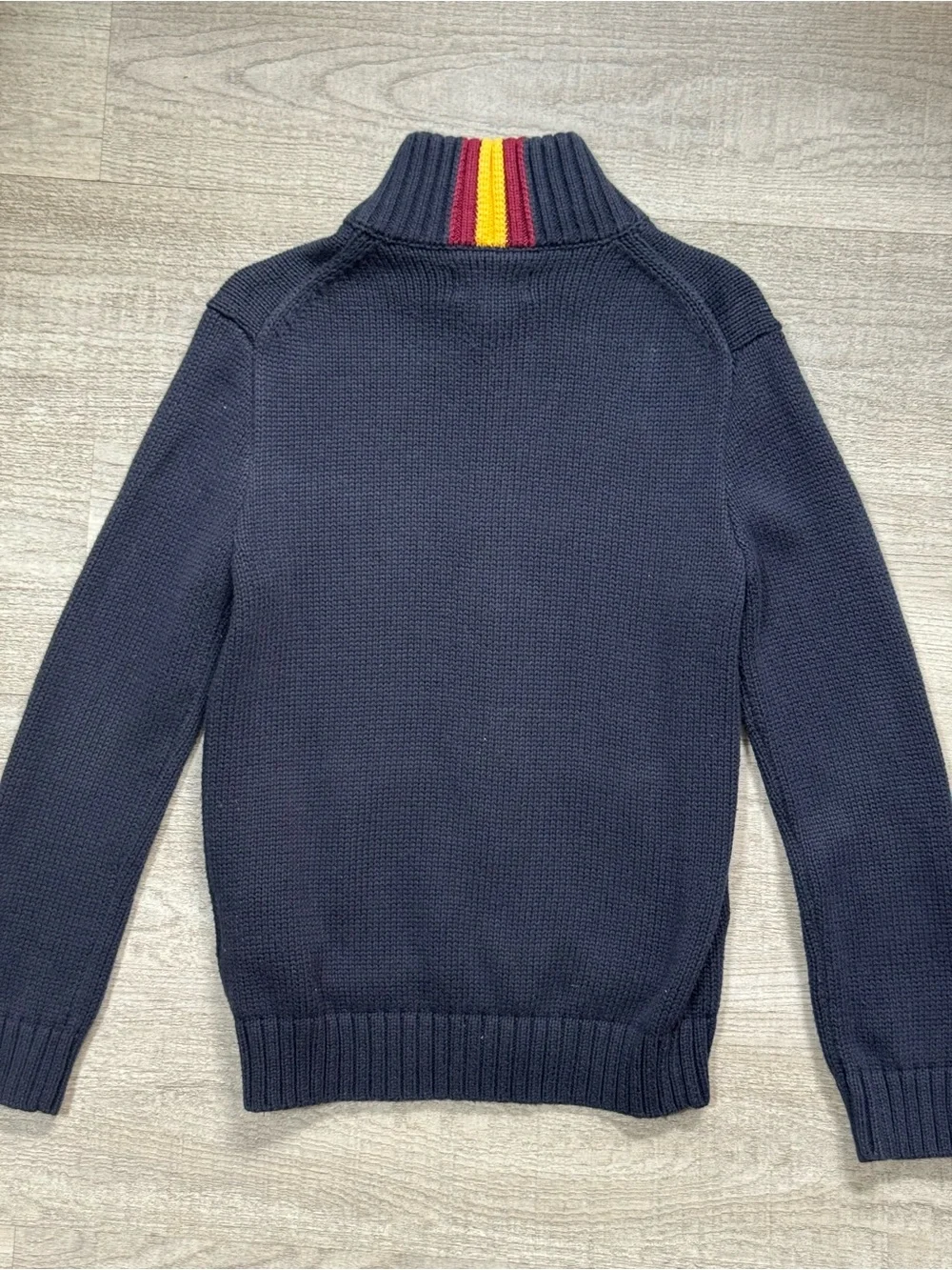 Polo Ralph Lauren Boys Full Zip Cotton Sweater Jacket Navy Blue Size 7